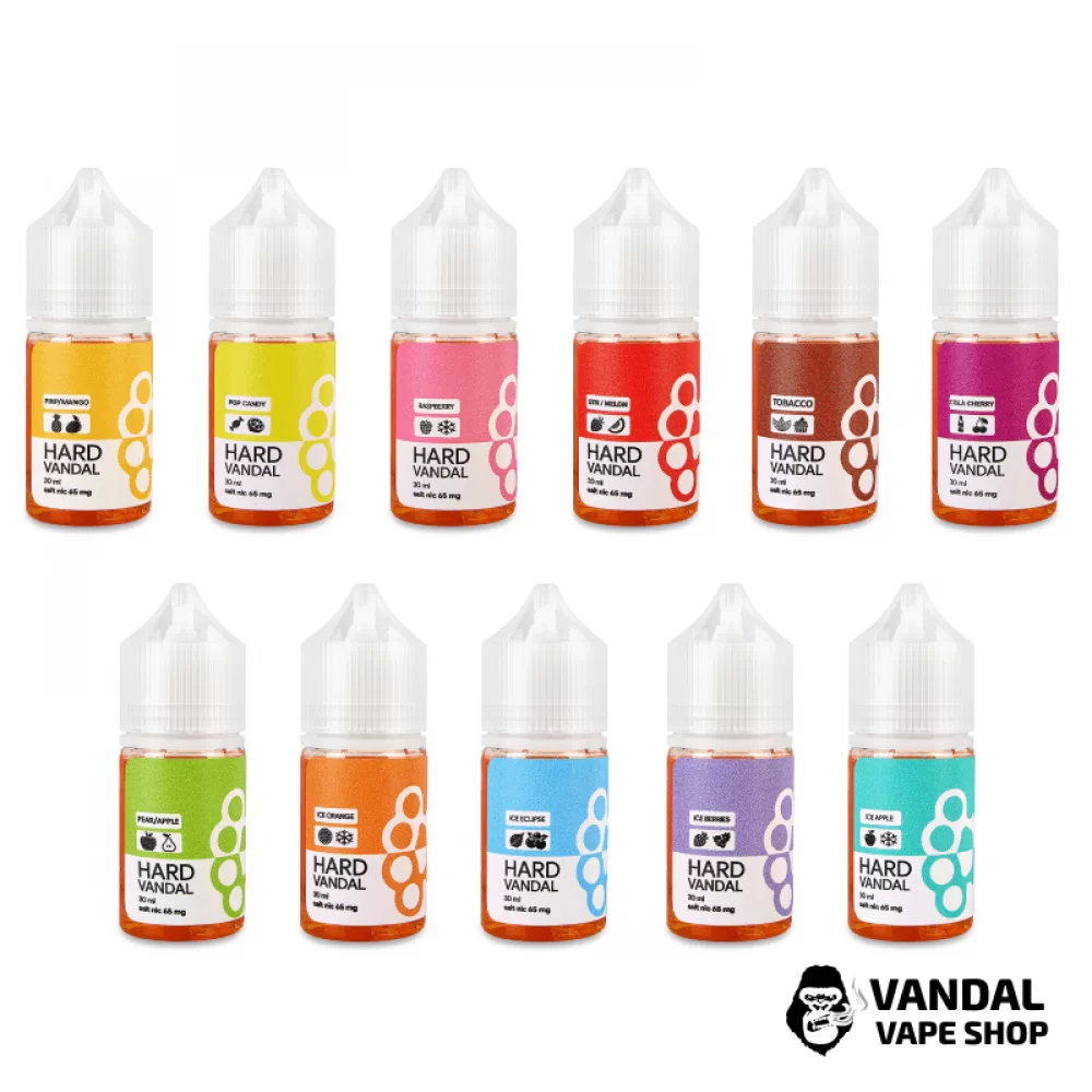 Рідина HARD VANDAL - 30 мл 65 мг На сольовому нікотині Рідина HARD VANDAL - 30 мл 65 мг На сольовому нікотині