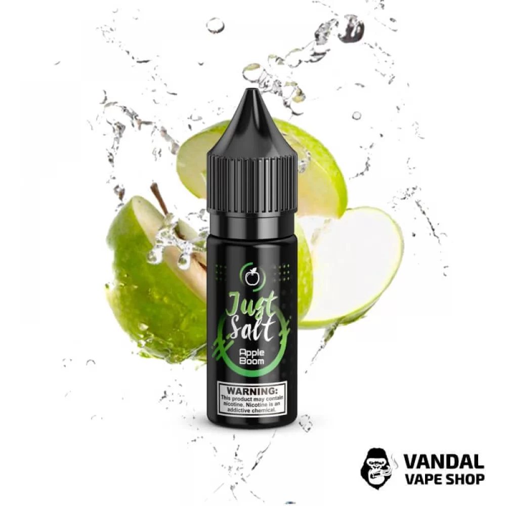 ЖИДКОСТЬ JUST SALT - Apple Boom 15 мл 45 мг НА СОЛЕВОМ НИКОТИНЕ СО ВКУСОМ яблока