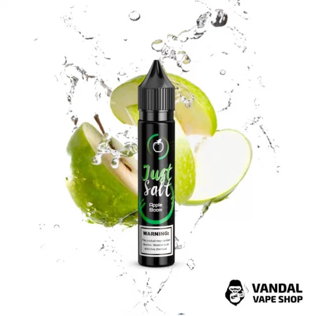 ЖИДКОСТЬ JUST SALT - Apple Boom 30 мл 25 мг НА СОЛЕВОМ НИКОТИНЕ СО ВКУСОМ яблока