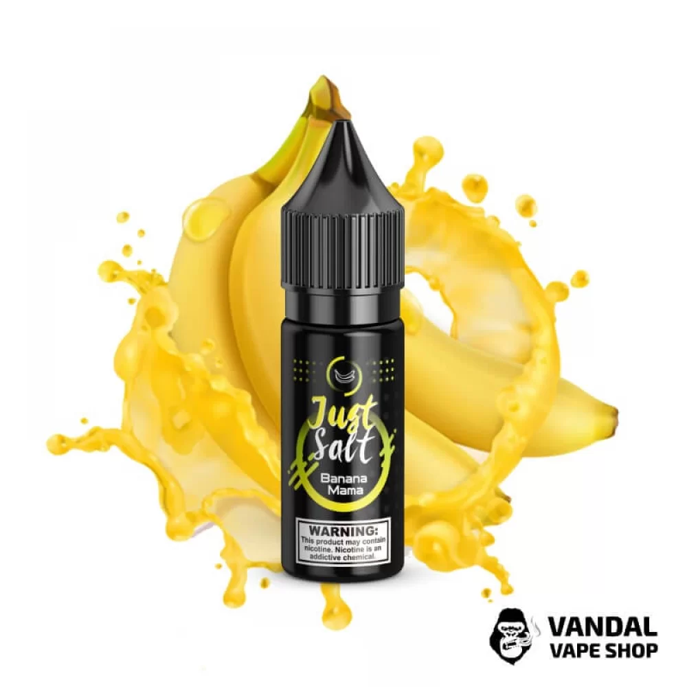ЖИДКОСТЬ JUST SALT - Banana Mama 15 мл 25 мг НА СОЛЕВОМ НИКОТИНЕ СО ВКУСОМ банановой жвачки