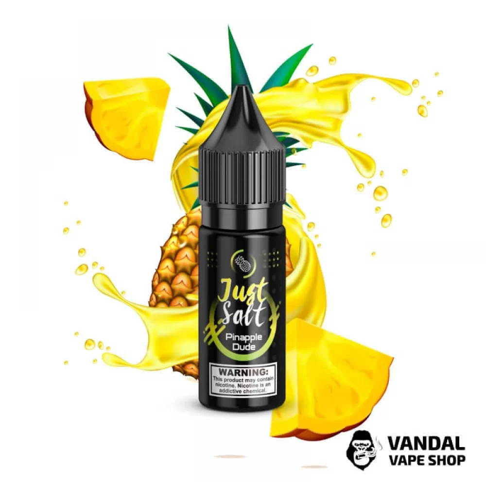 ЖИДКОСТЬ JUST SALT - Pineapple Dude 15 мл 25 мг НА СОЛЕВОМ НИКОТИНЕ СО ВКУСОМ ананаса ЖИДКОСТЬ JUST SALT - Pineapple Dude 15 мл 25 мг НА СОЛЕВОМ НИКОТИНЕ СО ВКУСОМ ананаса