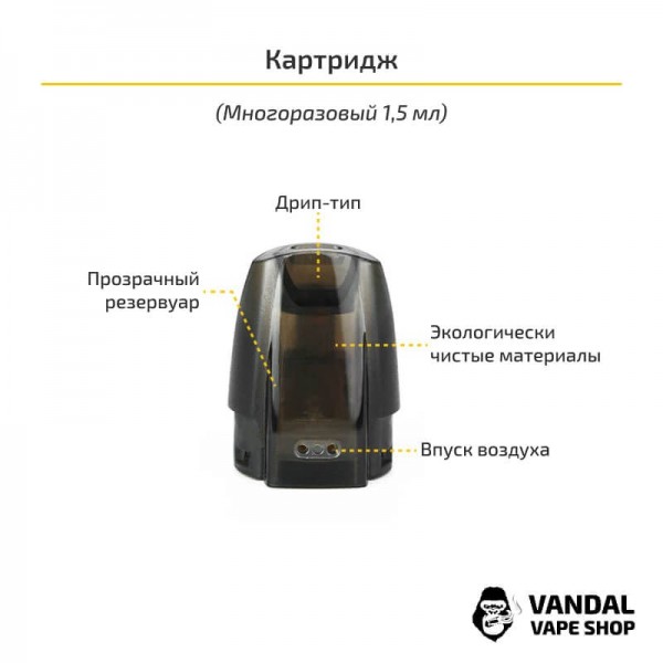 Justfog Minifit Starter Kit (Original) - M Yellow Pattern в жовтому кольорі з малюнком