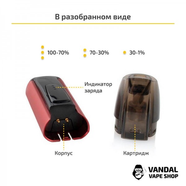 Justfog Minifit Starter Kit (Original) - M Yellow Pattern в жовтому кольорі з малюнком