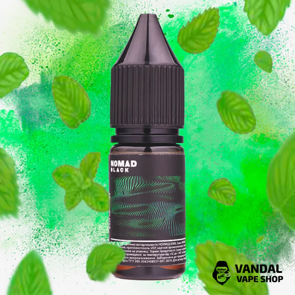 ЖИДКОСТЬ Nomad Black Salt - 10 мл, 50 мг НА СОЛЕВОМ НИКОТИНЕ со вкусом мяты ЖИДКОСТЬ Nomad Black Salt - 10 мл, 50 мг НА СОЛЕВОМ НИКОТИНЕ со вкусом мяты