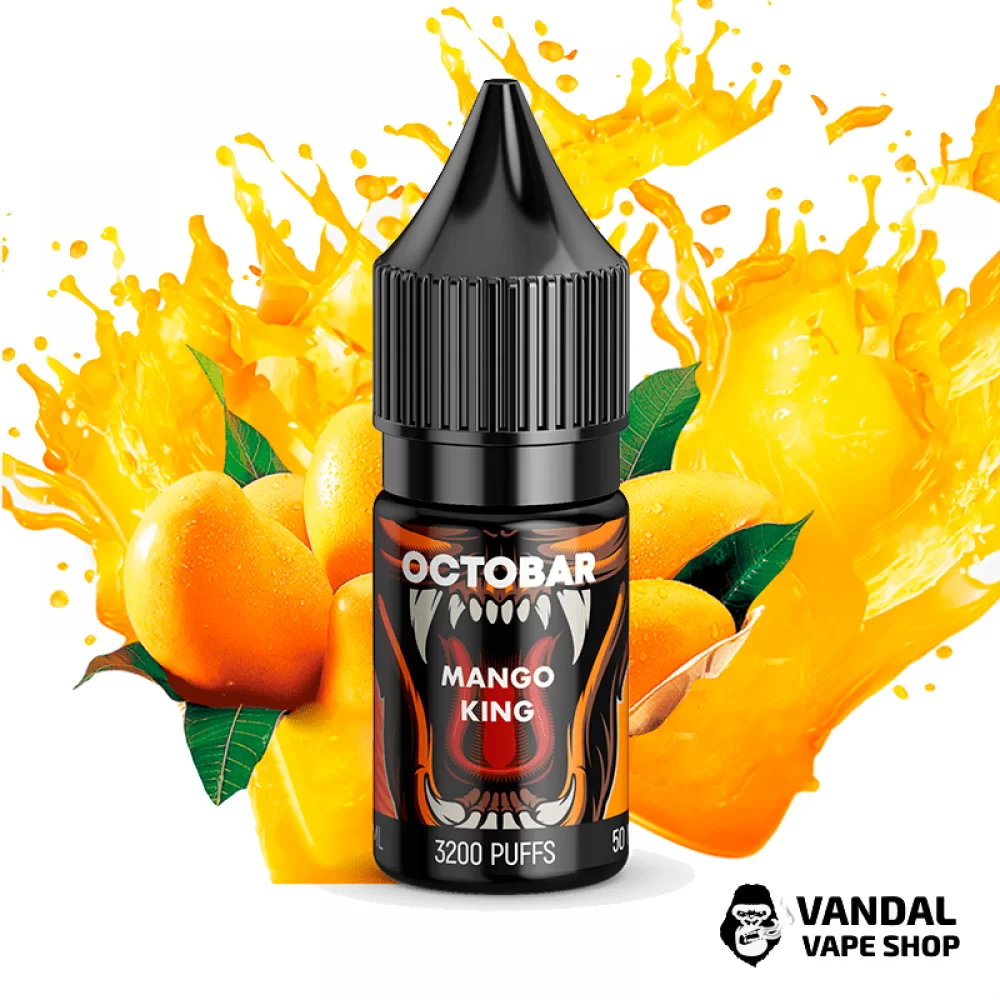 ЖИДКОСТЬ Octobar Mango King - 10 мл НА СОЛЕВОМ НИКОТИНЕ 50 мг со вкусом манго с холодком ЖИДКОСТЬ Octobar Mango King - 10 мл НА СОЛЕВОМ НИКОТИНЕ 50 мг со вкусом манго с холодком
