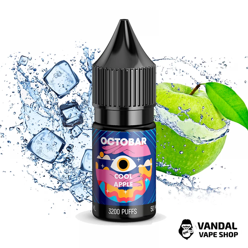 ЖИДКОСТЬ Octobar Cool Apple - 10 мл НА СОЛЕВОМ НИКОТИНЕ 50 мг со вкусом зелёного яблока с холодком ЖИДКОСТЬ Octobar Cool Apple - 10 мл НА СОЛЕВОМ НИКОТИНЕ 50 мг со вкусом зелёного яблока с холодком