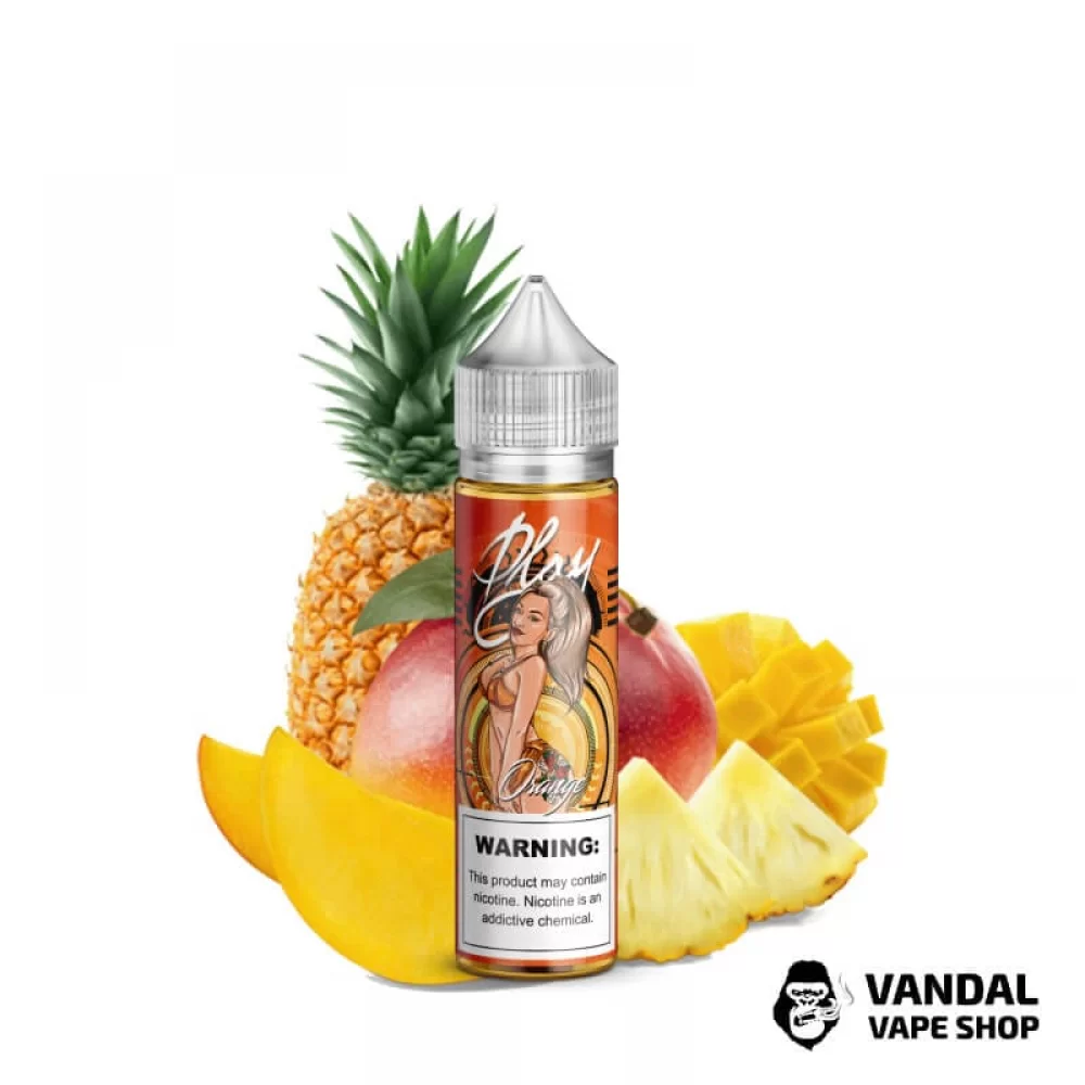 Жидкость Play - Orange 60 мл 1.5 мг НА ОРГАНИЧЕСКОМ НИКОТИНЕ СО ВКУСОМ холодного манго