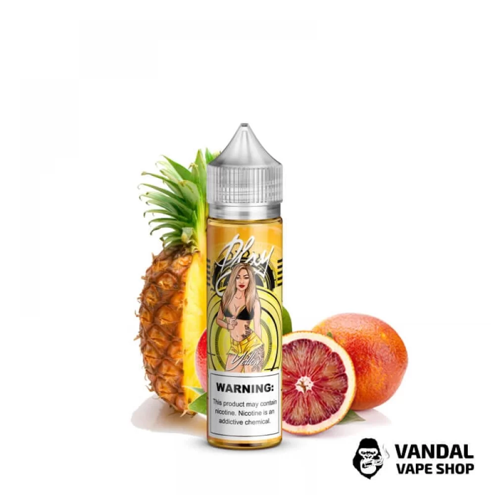 Жидкость Play - Yellow 60 мл 3 мг НА ОРГАНИЧЕСКОМ НИКОТИНЕ СО ВКУСОМ ананаса с добавлением цитрусовых 