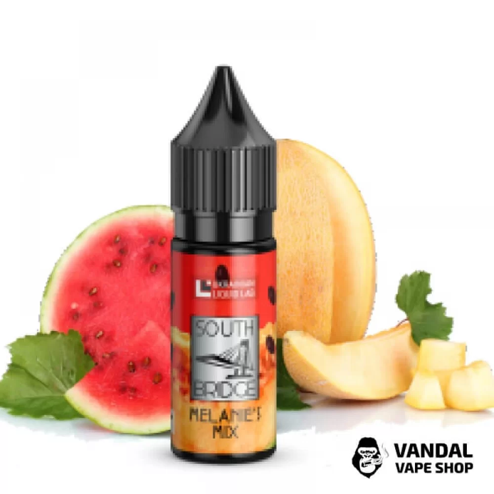 ЖИДКОСТЬ South Bridge - Melanies Mix 15 мл 45 мг НА СОЛЕВОМ НИКОТИНЕ СО ВКУСОМ дыни и арбуза ЖИДКОСТЬ South Bridge - Melanies Mix 15 мл 45 мг НА СОЛЕВОМ НИКОТИНЕ СО ВКУСОМ дыни и арбуза