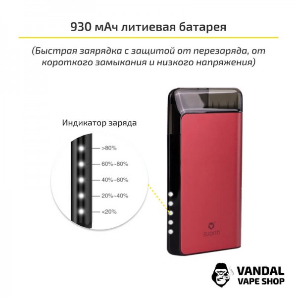 Pod-система Suorin Air Plus Starter Kit у фіолетово-рожевому кольорі