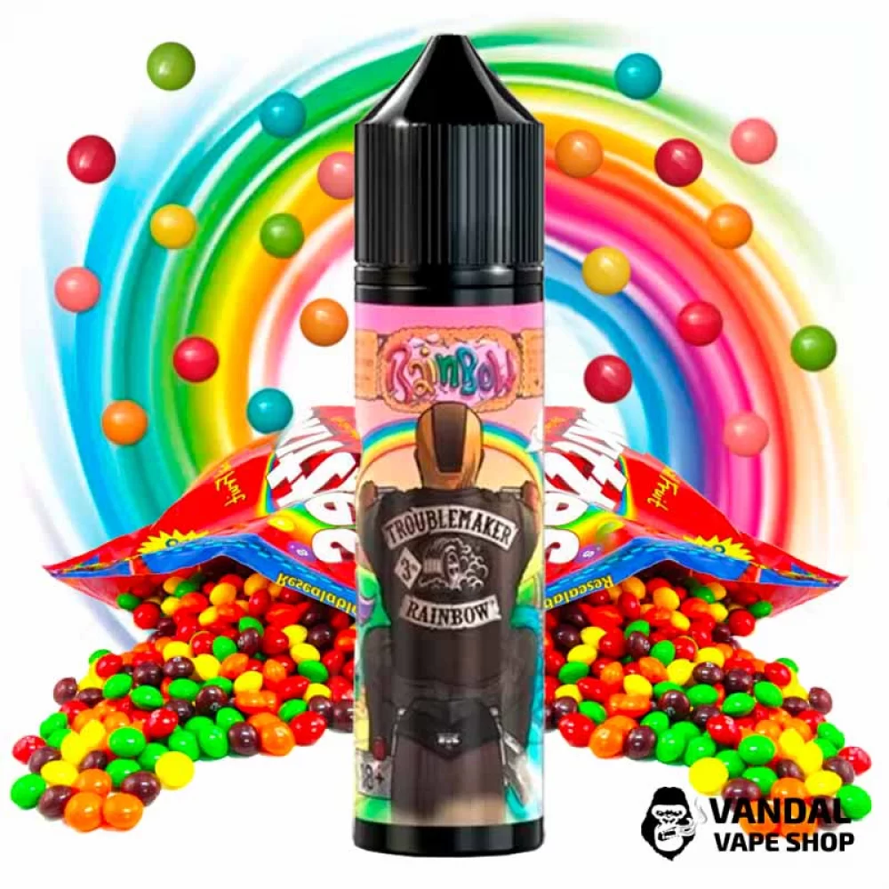 Рідина Troublemaker 60 мл на органічному нікотині 3 мг зі смаком цукерок "Skittles"