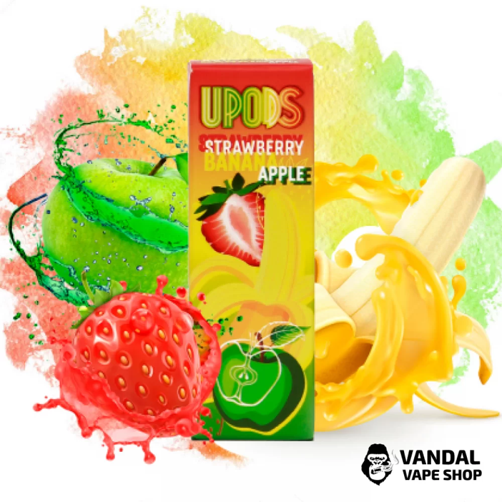 Жидкость Black Triangle Upods Strawberry Banana Apple НА СОЛЕВОМ НИКОТИНЕ 50 мг со вкусом клубники, банана и яблока Жидкость Black Triangle Upods Strawberry Banana Apple НА СОЛЕВОМ НИКОТИНЕ 50 мг со вкусом клубники, банана и яблока