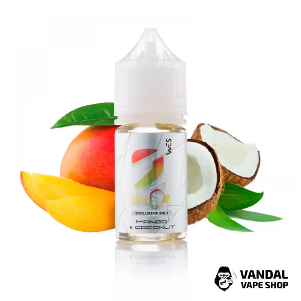 Жидкость WES SILVER 30 мл 50 мг на солевом никотине со вкусом манго и кокосовой стружки