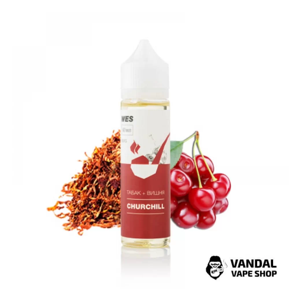 Рідина WES The First - Churchill 60 мл 6 мг на органічному нікотині зі смаком тютюну з вишнею Рідина WES The First - Churchill 60 мл 6 мг на органічному нікотині зі смаком тютюну з вишнею