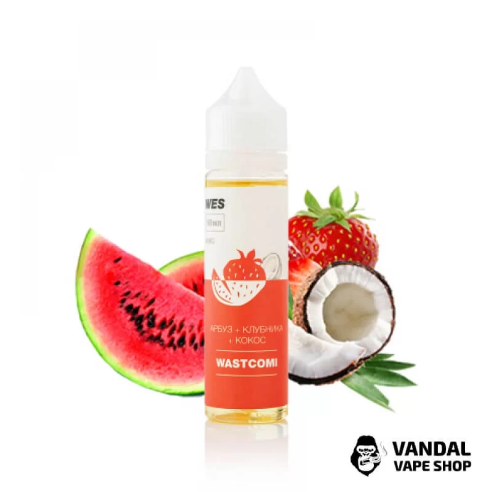 Рідина WES The First - Wastcomi 60 мл 0 мг на органічному нікотині зі смаком кавуна, полуниці та кокосу