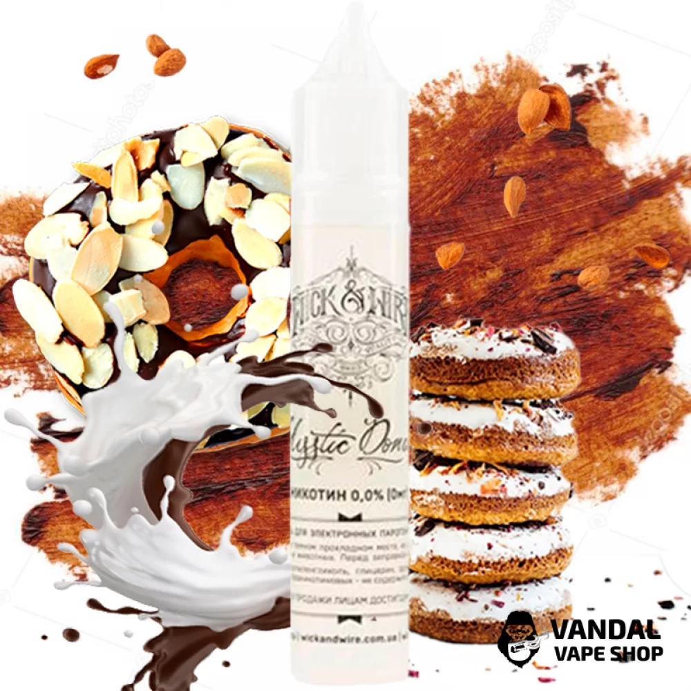 Жидкость Wick&Wire 30 мл, 0 мг на органическом никотине со вкусом пончика с миндалем