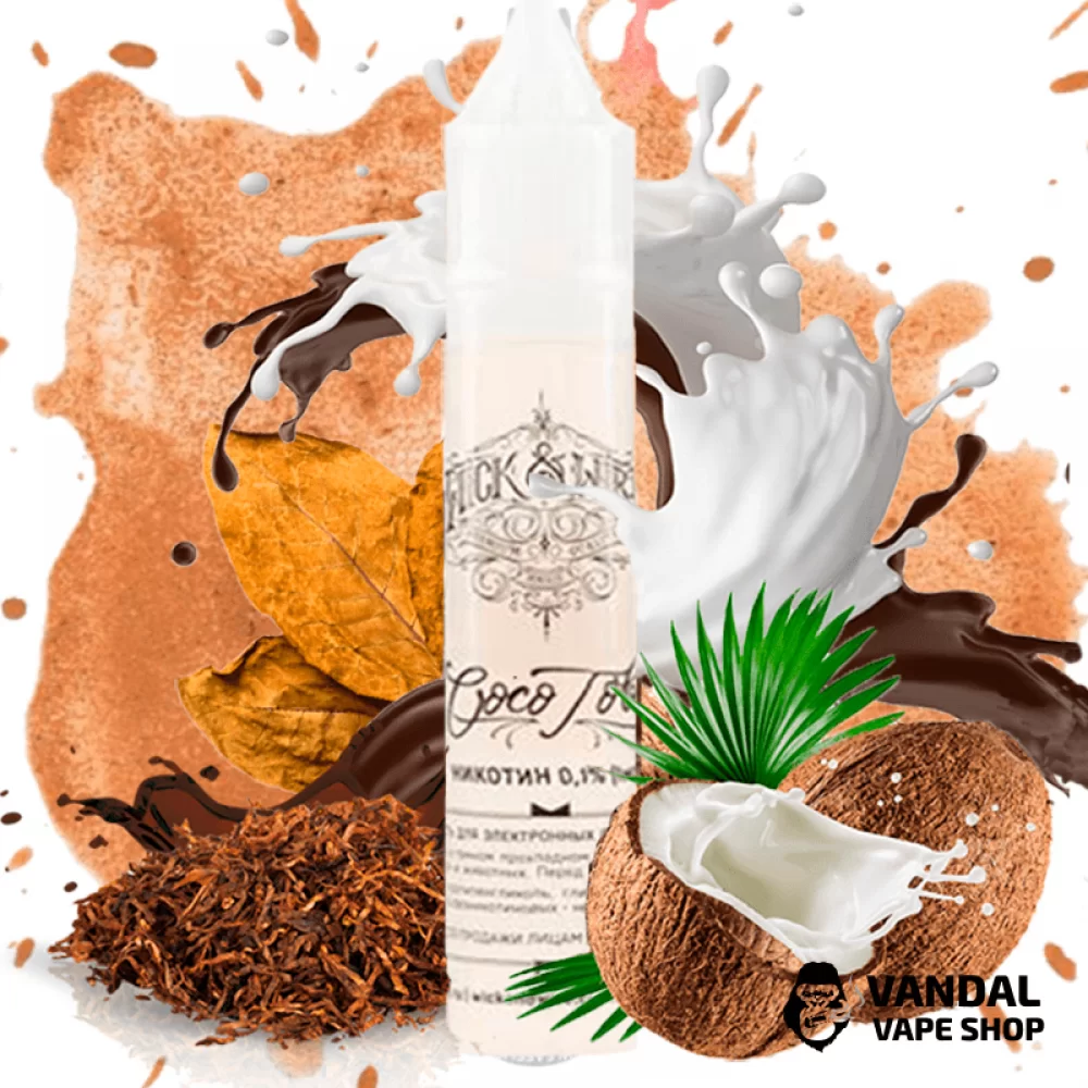 Жидкость Wick&Wire 30 мл, 1 мг на органическом никотине со вкусом табака с кокосом Жидкость Wick&Wire 30 мл, 1 мг на органическом никотине со вкусом табака с кокосом