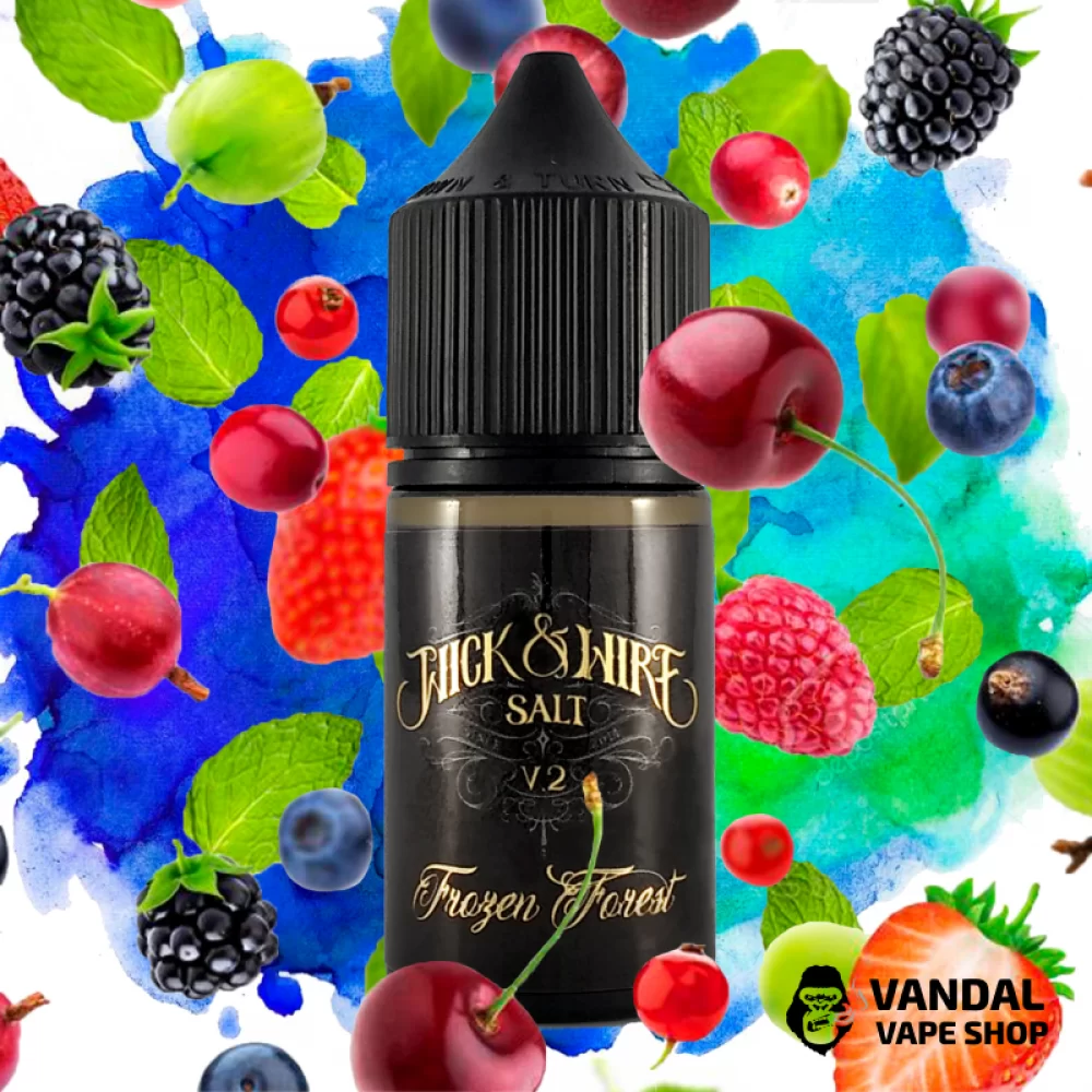 Рідина Wick&Wire V2 Salt - 30 мл, 0 мг на сольовому нікотині зі смаком лісових ягід з м'ятою