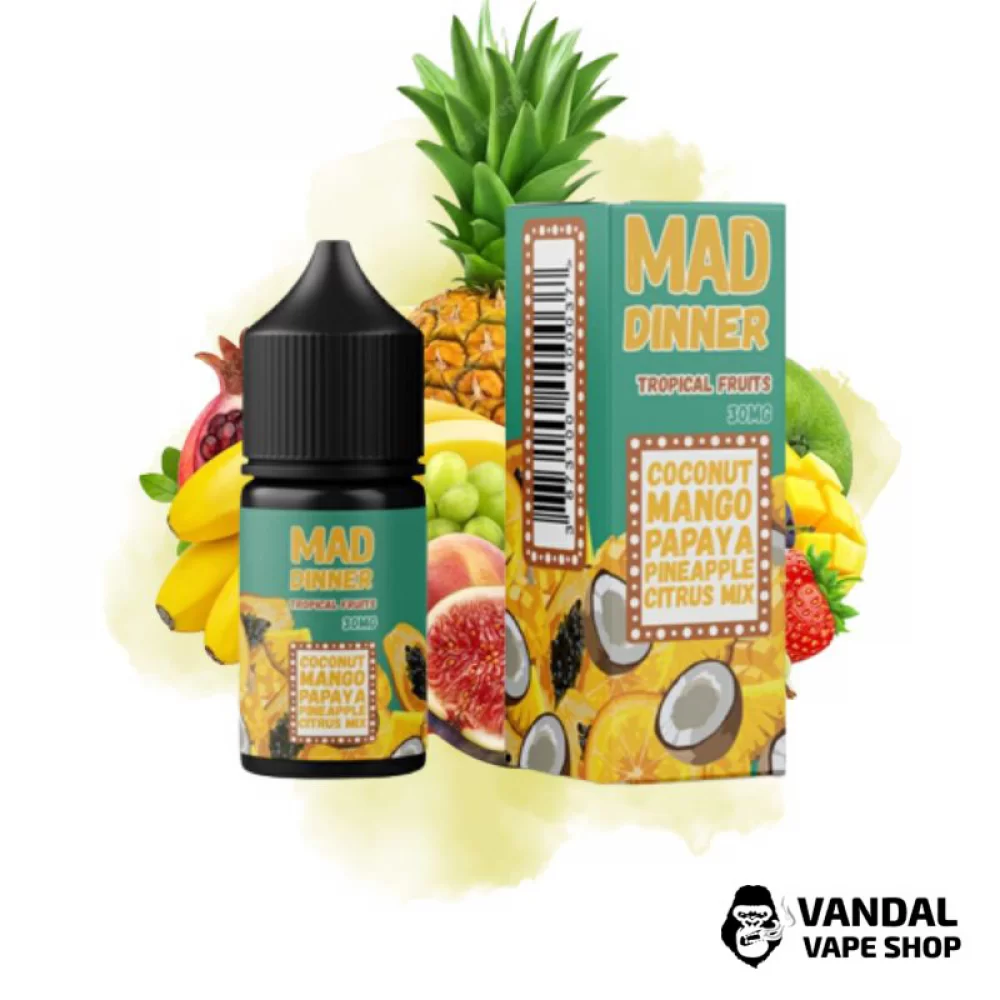 Mad Dinner 30 мл НА СОЛЬОВОМУ НІКОТИНІ 30 мг зі смаком тропічних фруктів