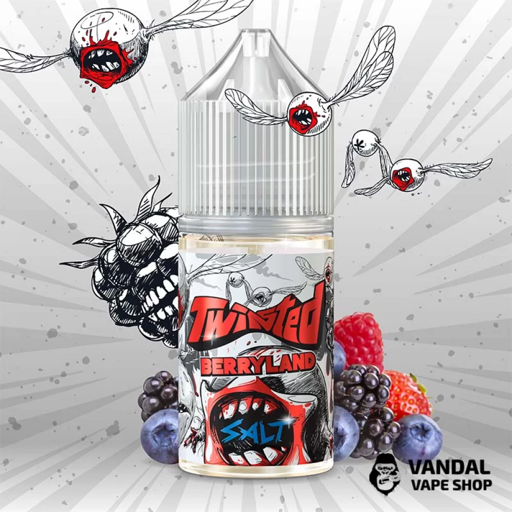 Рідина Twisted Salt - 30 мл НА СОЛьовому нікотині 50 мг зі смаком полуниці, смородини, агрусу та чорниці