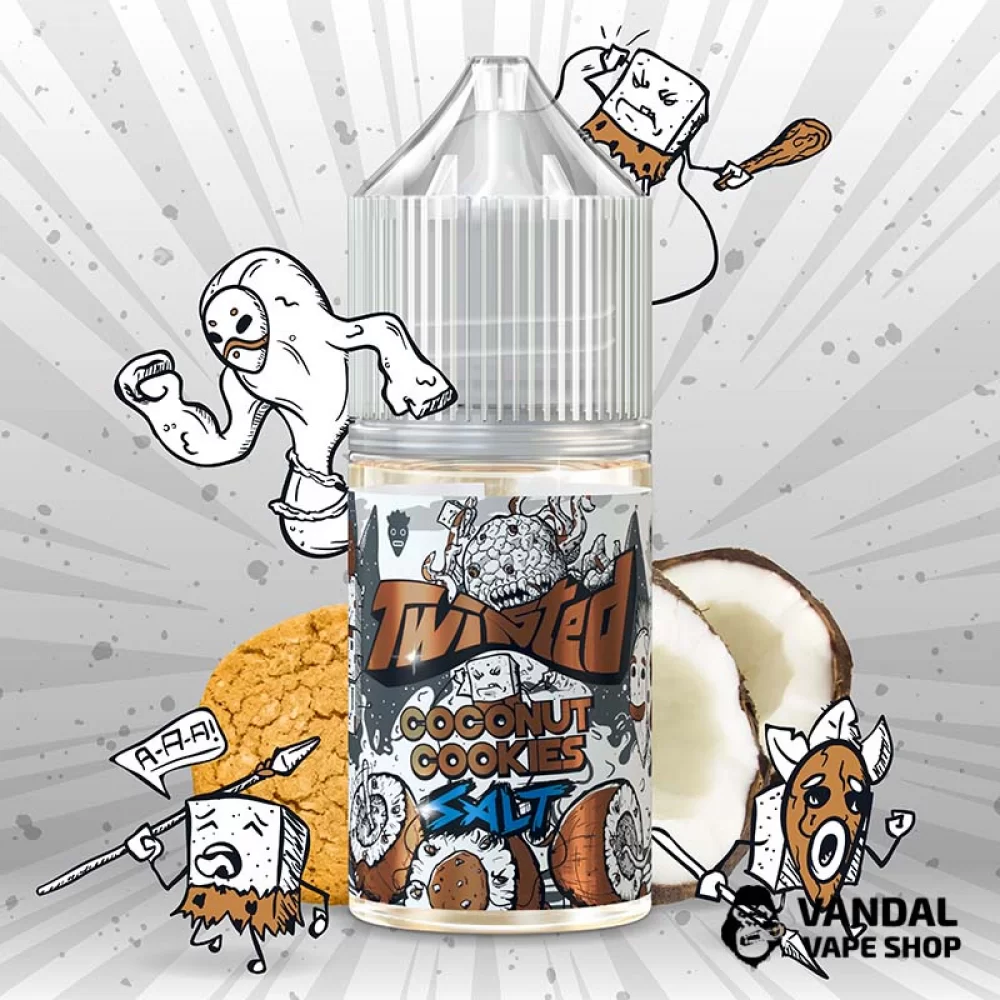 ЖИДКОСТЬ Twisted Salt - 30 мл НА СОЛЕВОМ НИКОТИНЕ 50 мг со вкусом кокоса с печеньем ЖИДКОСТЬ Twisted Salt - 30 мл НА СОЛЕВОМ НИКОТИНЕ 50 мг со вкусом кокоса с печеньем