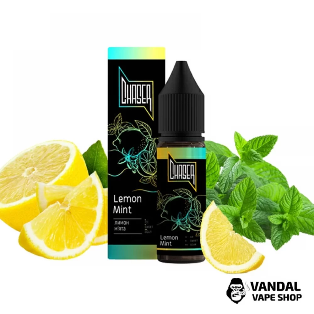 ЖИДКОСТЬ Chaser Salt 15 мл 50 мг НА СОЛЕВОМ НИКОТИНЕ СО ВКУСОМ лимона и мяты ЖИДКОСТЬ Chaser Salt 15 мл 50 мг НА СОЛЕВОМ НИКОТИНЕ СО ВКУСОМ лимона и мяты