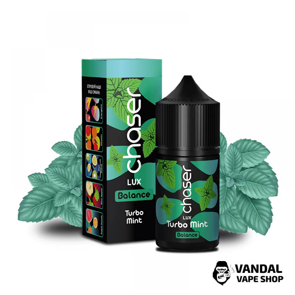 Жидкость Chaser Lux 30 мл на солевом никотине 65 мг со вкусом мяты