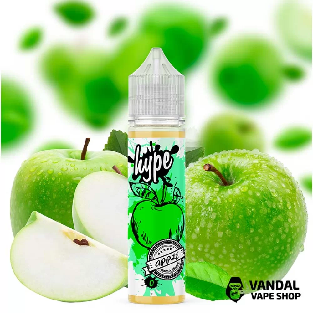 Жидкость Hype - 60 мл, на органическом никотине крепостью 1.5 мг, со вкусом Яблока Жидкость Hype - 60 мл, на органическом никотине крепостью 1.5 мг, со вкусом Яблока