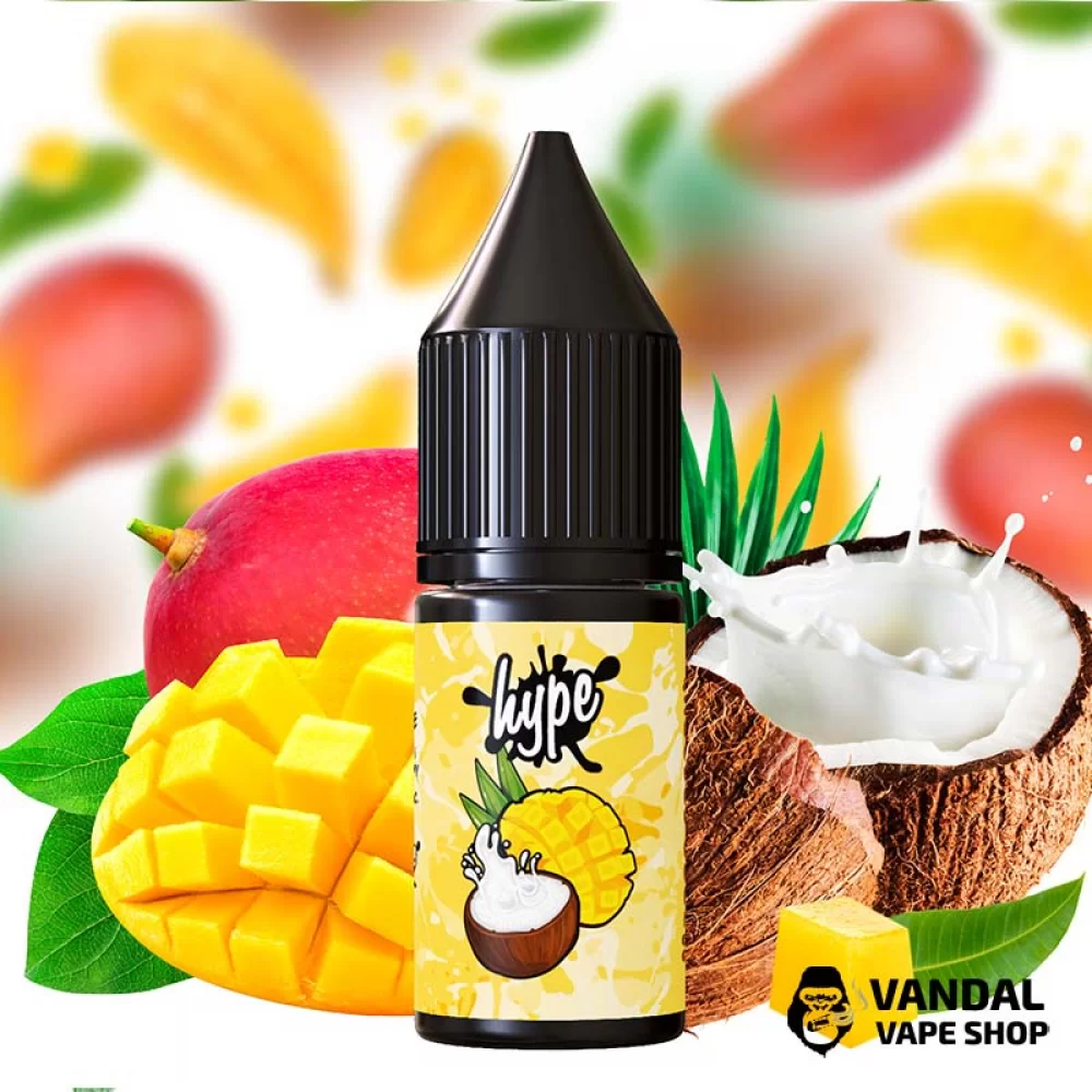 Рідина Hype 10 мл 30 мг на сольовому нікотині зі смаком манго кокос Рідина Hype 10 мл 30 мг на сольовому нікотині зі смаком манго кокос