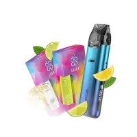 Набор L 2.0: Voopoo VMATE Pro Power Edition Dawn Blue + Lucky 30 мл Lemon Lime Lemonade 50 мг + Lucky 30 Buzzina Elder Flowers 50 мг + Стикерпак
