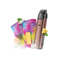 Набор L 2.0: Voopoo VMATE Pro Power Edition Armor Copper + Lucky 30 мл Pineapple Menthol 50 мг + Lucky 30 мл Coconut Melon 50 мг + Стикерпак