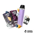 Набор M 2.0: подсистема Vaporesso XROS 3 Mini в лиловом цвете с узорами + картридж 1.0 Ом + 2 набора для самозамеса HARD VANDAL 2.0 10 мл 50 мг: со вкусом черники со смородиной/со вкусом гуавы, маракуи и драгонфрута