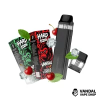 Набор M 2.0: Xros 3 Mini Black + Картридж XROS Mini 1.0 Ом + HARD VANDAL 2.0 10 мл Fresh Mint 50 мг + Cola Cherry 10 мл 50 мг + Стикерпак