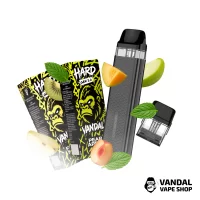 Набор M 2.0: Xros 3 mini Space Grey + Картридж XROS Mini 1.0 Ом + HARD VANDAL 2.0 10 мл Fruit Mint 50 мг + Pear Apple 10 мл 50 мг + Стикерпак