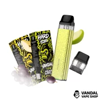 Набор M 2.0: Xros 3 mini Lemon Yellow + Картридж XROS Mini 1.0 Ом + HARD VANDAL 2.0 10 мл Energy Grape 50 мг + Pear Apple 10 мл 50 мг + Стикерпак