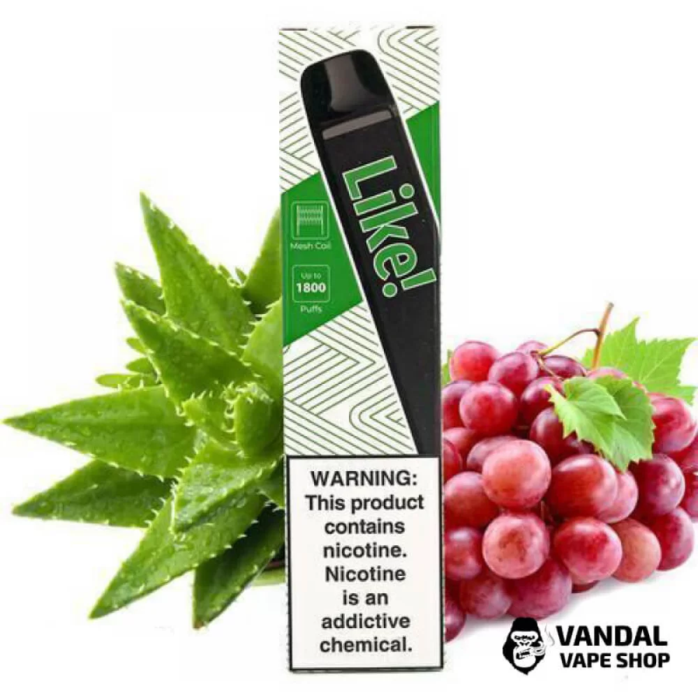 Одноразовая Pod система Joyetech Like! 1800 50 мг 900 мАч на 1800 затяжек со вкусом алоэ и винограда