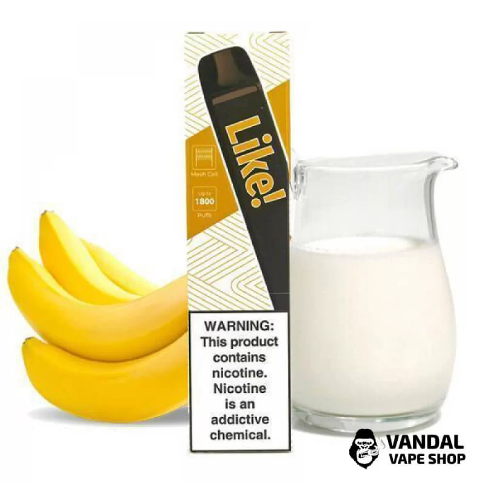 Одноразова Pod система Joyetech Like! 1800 50 мг 900 мАг на 1800 затяжок зі смаком банана з молоком Одноразова Pod система Joyetech Like! 1800 50 мг 900 мАг на 1800 затяжок зі смаком банана з молоком