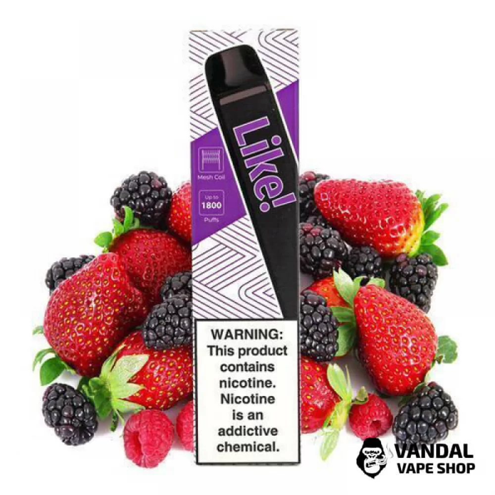 Одноразовая Pod система Joyetech Like! 1800 50 мг 900 мАч на 1800 затяжек со вкусом клубники, черники и малины