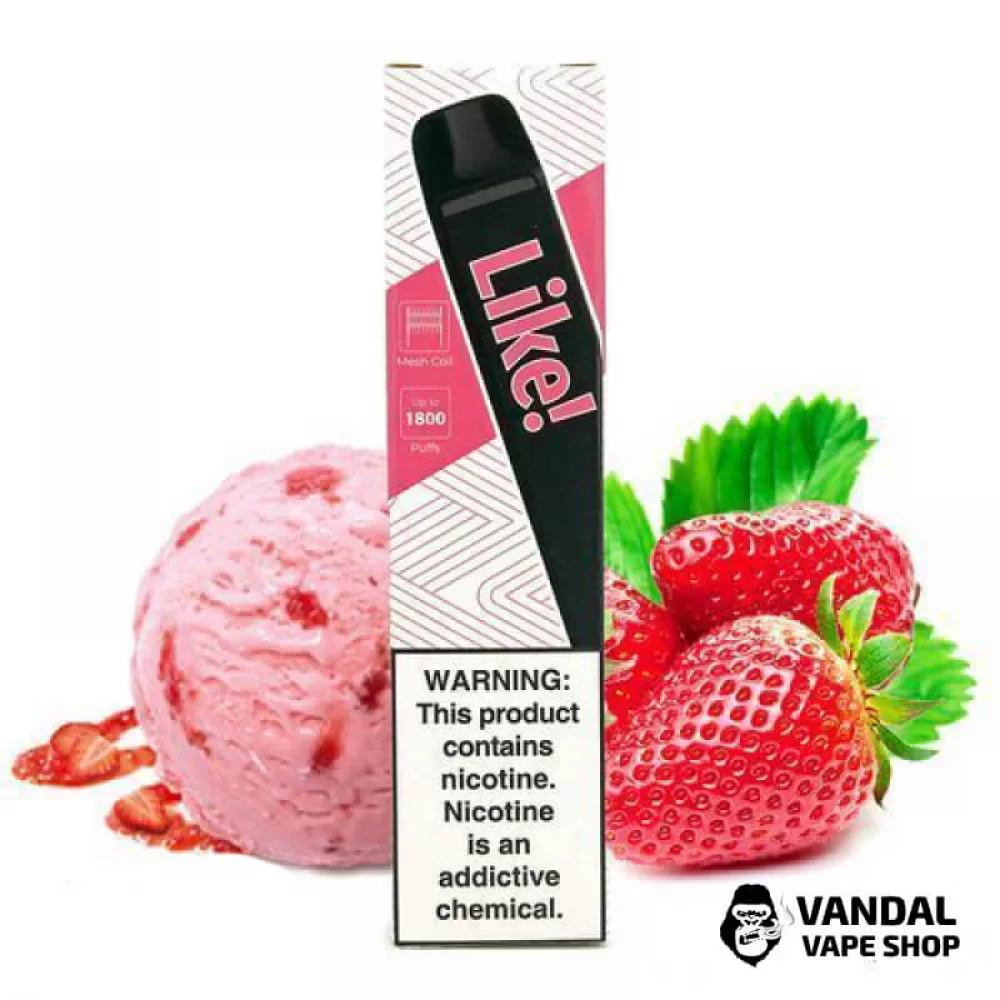 Одноразовая Pod система Joyetech Like! 1800 50 мг 900 мАч на 1800 затяжек со вкусом клубничного мороженого Одноразовая Pod система Joyetech Like! 1800 50 мг 900 мАч на 1800 затяжек со вкусом клубничного мороженого