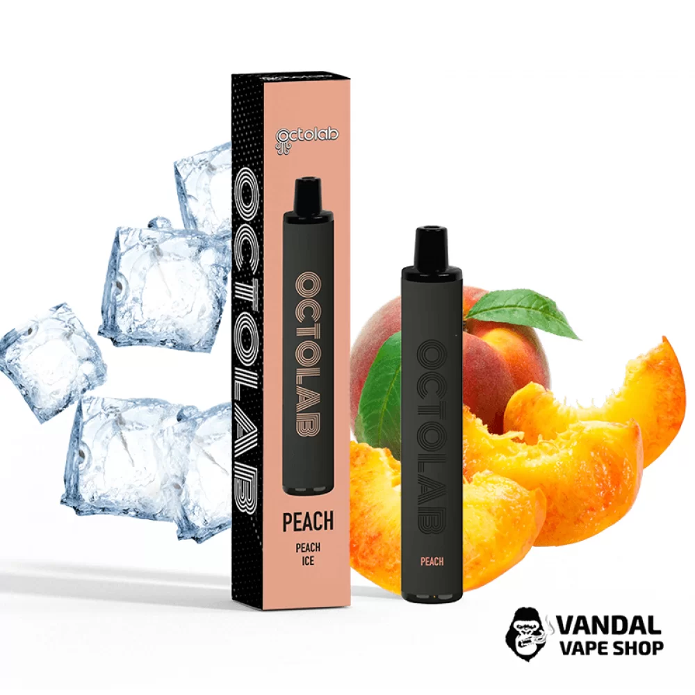 Одноразовий Pod Octolab 850 mAh на 1600 затяжок зі смаком персика з холодком