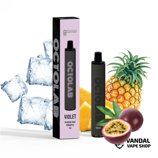 Одноразовый Pod Octolab 850 mAh на 1600 затяжек со вкусом маракуйи и ананаса с холодком