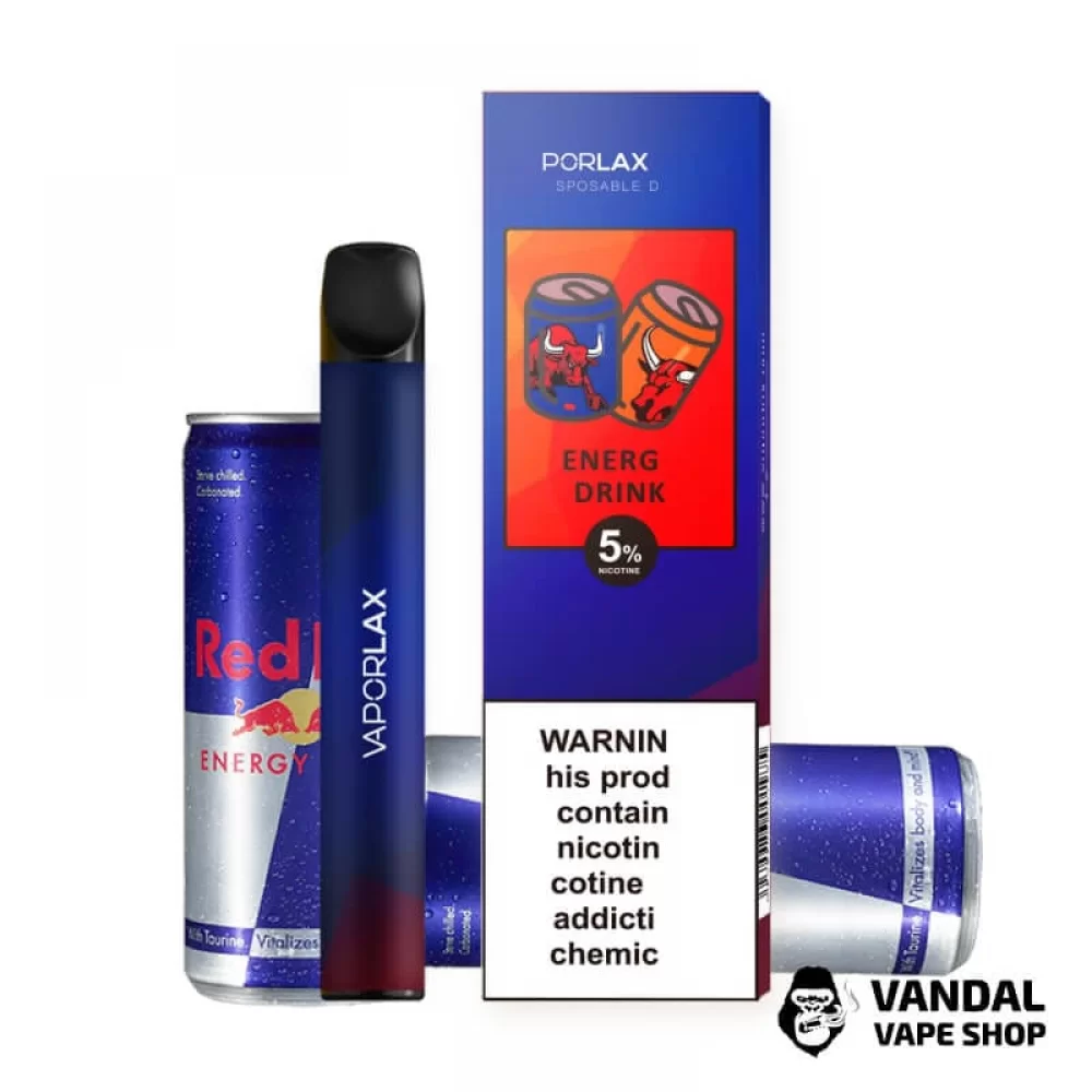 Одноразова POD-система VAPORLAX на 800 затяжок зі смаком енергетика