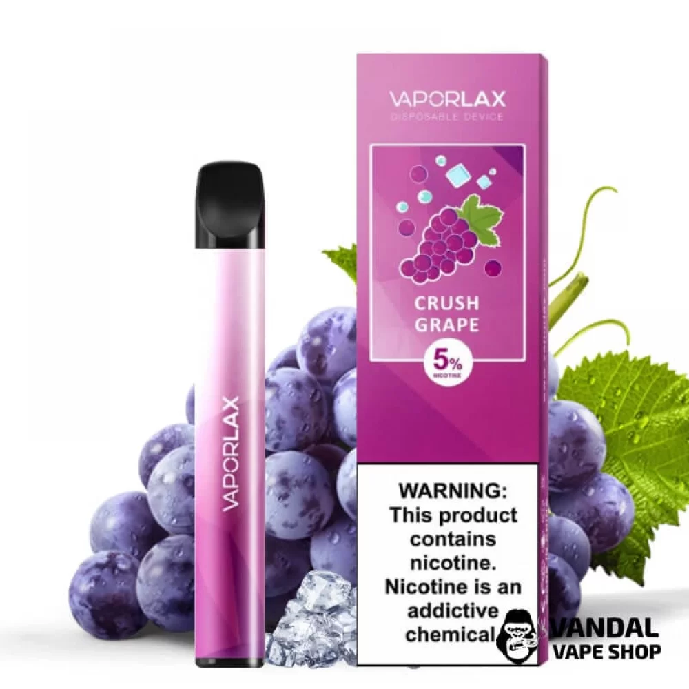 Одноразова POD-система VAPORLAX на 800 затяжок зі смаком винограду Одноразова POD-система VAPORLAX на 800 затяжок зі смаком винограду