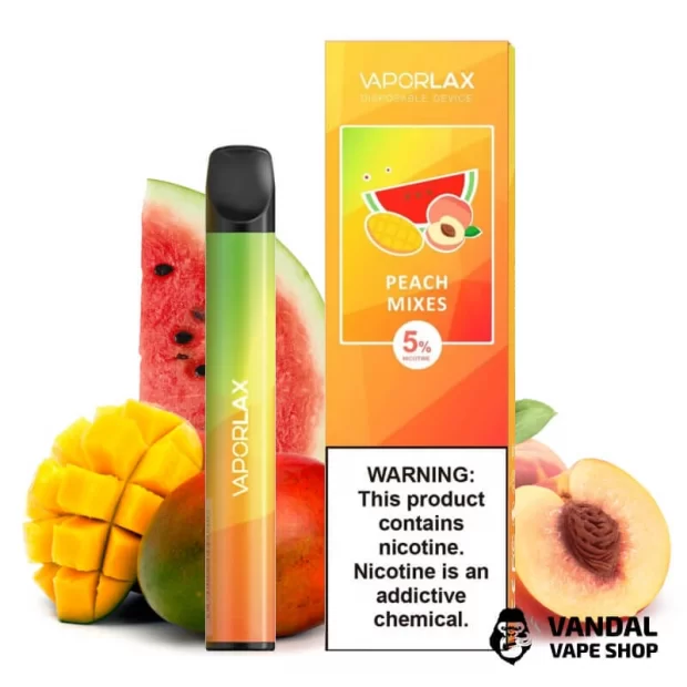 Одноразовая POD-система Vaporlax на 800 затяжек со вкусом манго, персика и арбуза