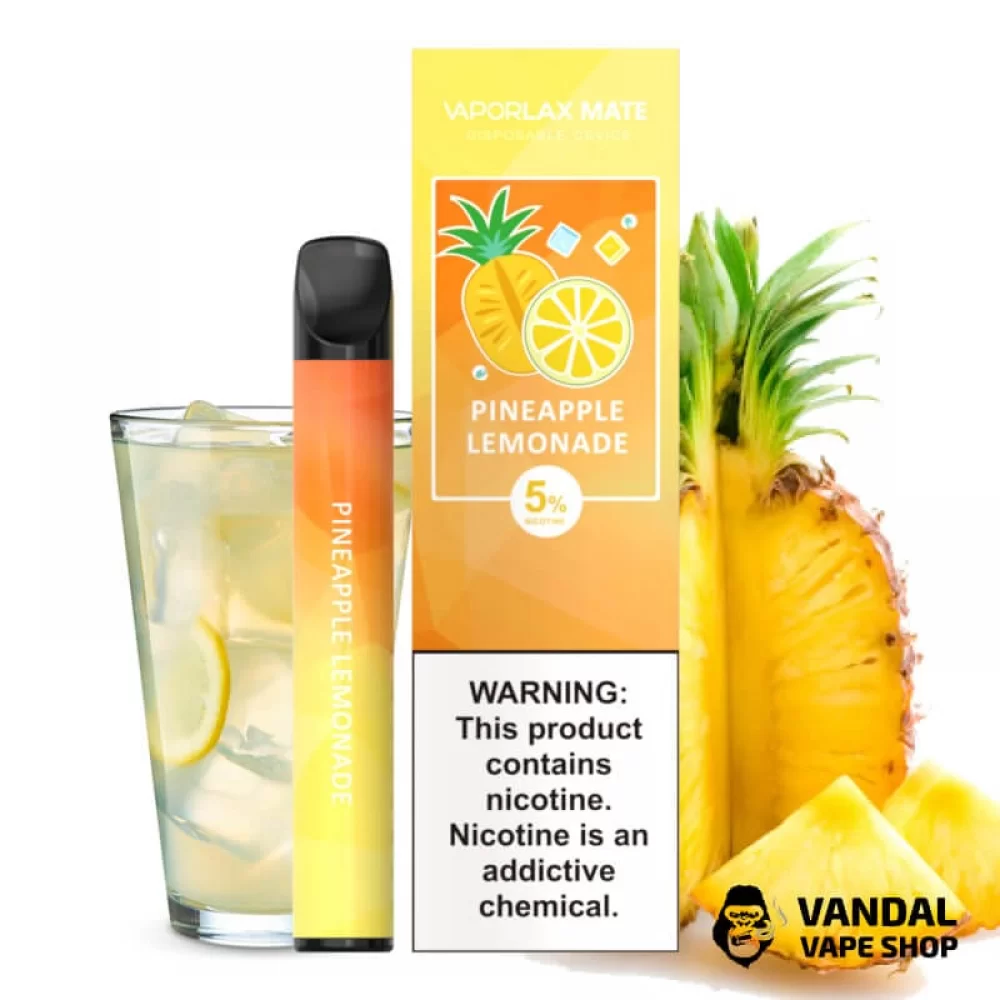 Одноразова POD-система VAPORLAX на 800 затяжок зі смаком ананасового лимонаду Одноразова POD-система VAPORLAX на 800 затяжок зі смаком ананасового лимонаду