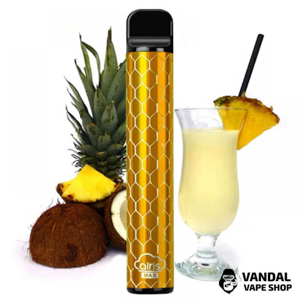 Одноразова Pod система Airis Max Pod Disposable Device 950mAh на 1800 затяжок зі смаком піна-колади Одноразова Pod система Airis Max Pod Disposable Device 950mAh на 1800 затяжок зі смаком піна-колади