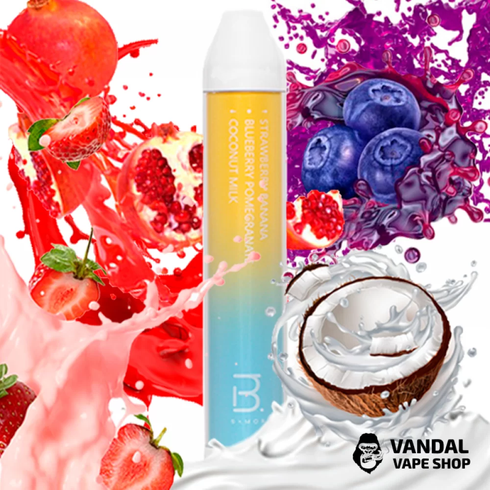 Одноразовая Pod система BMOR PI+ Disposable Kit 1500mAh на 3500 затяжек со вкусом клубники, граната с черникой и кокосового молока