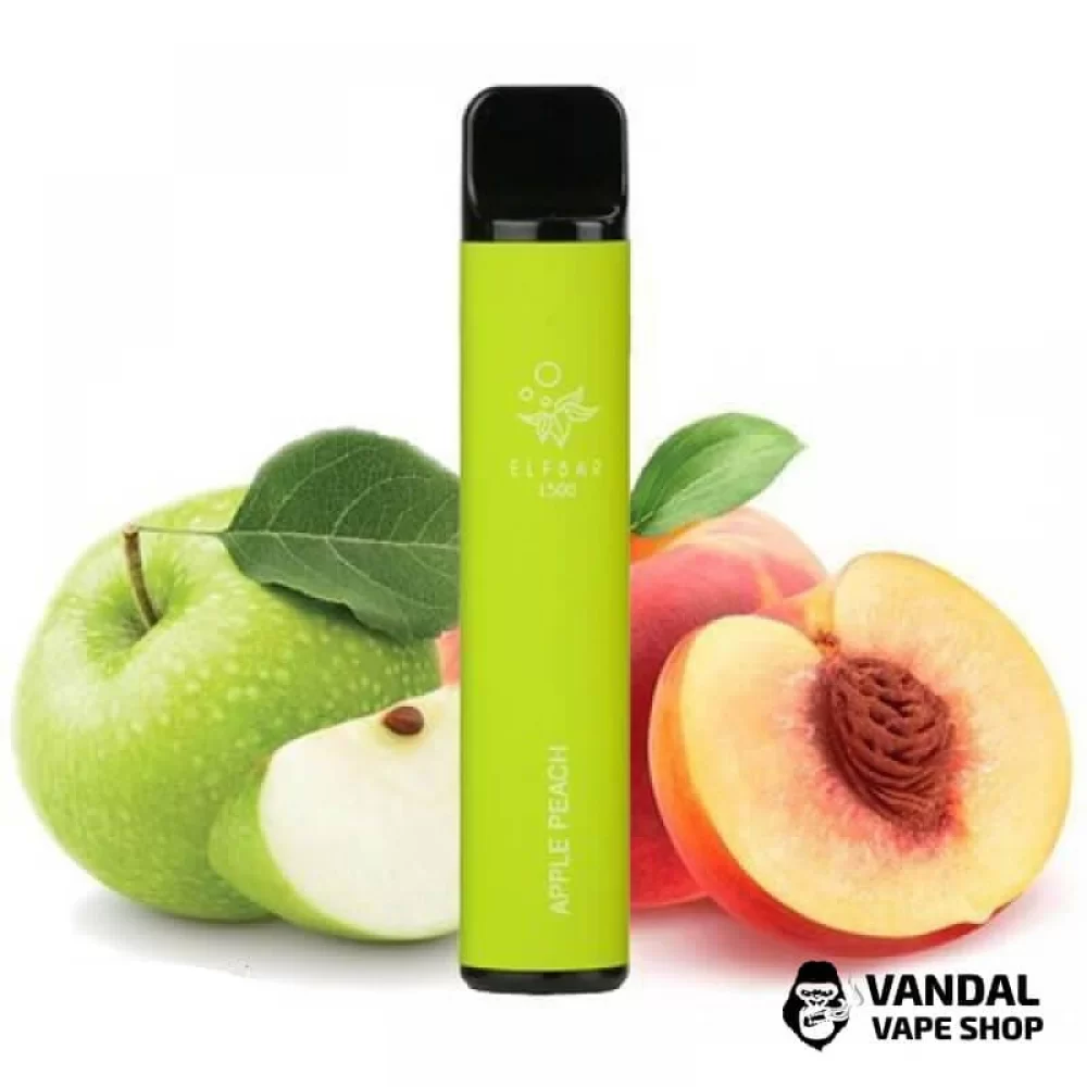 Одноразовый Pod Elf Bar 1500 Disposable Device 850mAh 5% на 1500 затяжек со вкусом яблока с персиком Одноразовый Pod Elf Bar 1500 Disposable Device 850mAh 5% на 1500 затяжек со вкусом яблока с персиком