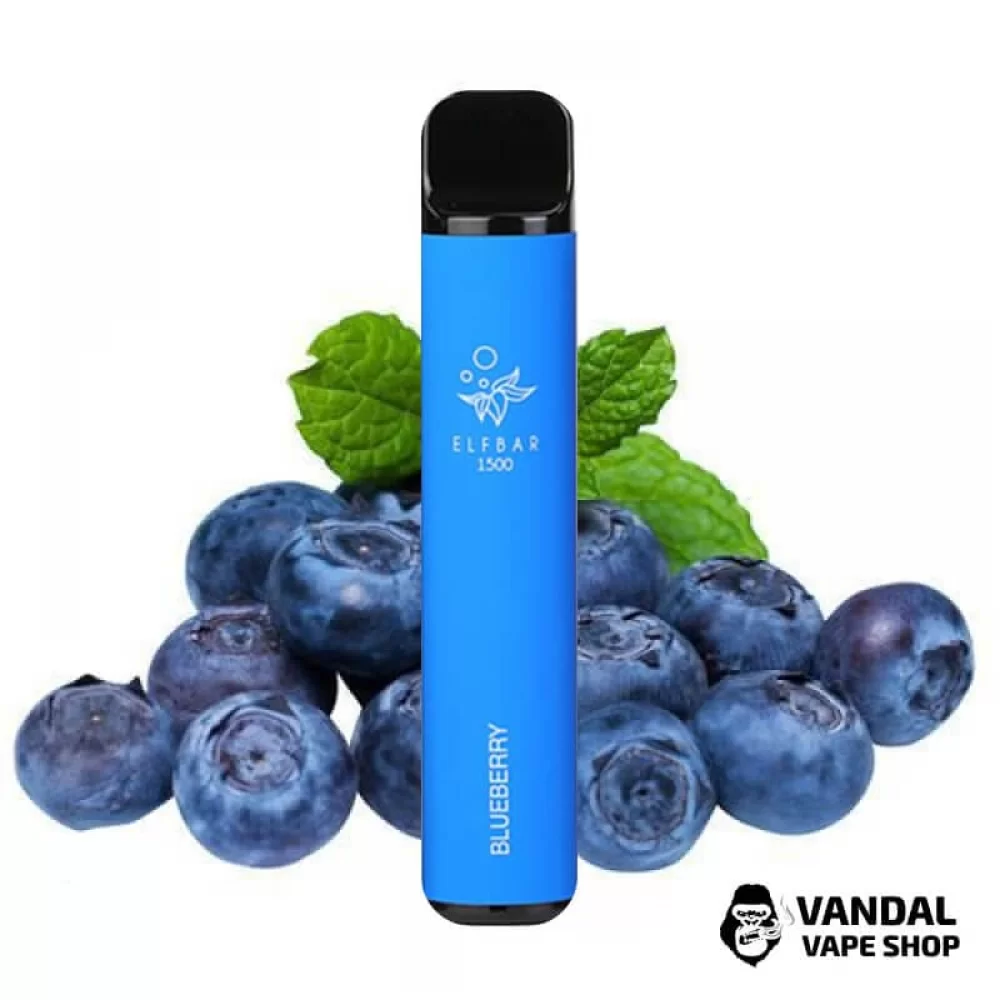 Одноразовий Pod Elf Bar 1500 Disposable Device 850mAh 5% на 1500 затяжок зі смаком чорниці Одноразовий Pod Elf Bar 1500 Disposable Device 850mAh 5% на 1500 затяжок зі смаком чорниці