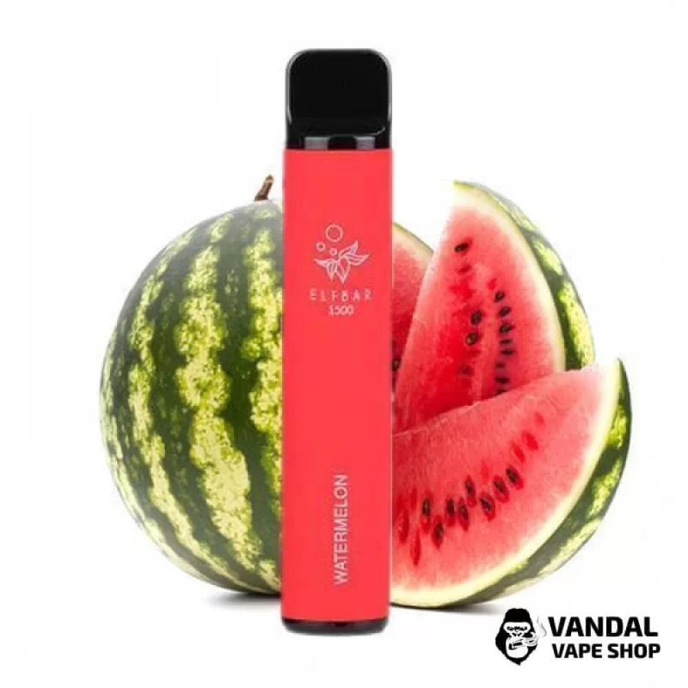 Одноразовий Pod Elf Bar 1500 Disposable Device 850mAh 5% на 1500 затяжок зі смаком кавуна Одноразовий Pod Elf Bar 1500 Disposable Device 850mAh 5% на 1500 затяжок зі смаком кавуна